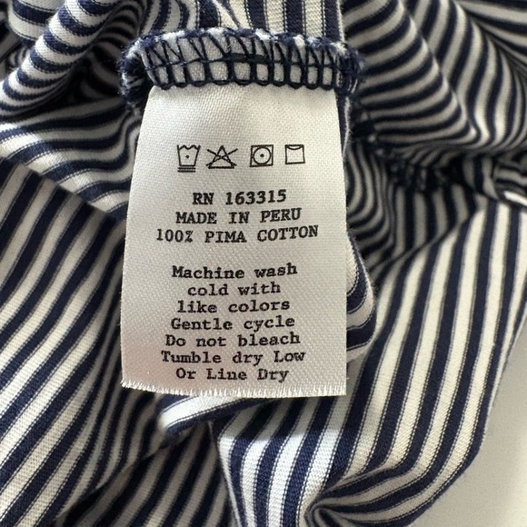 Renwick Navy/White Striped Peruvian Pima Cotton Polo Dress. Short Sleeve - Picture 7 of 9